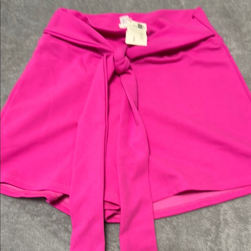 Vibrant Pink Tie-Front Shorts
